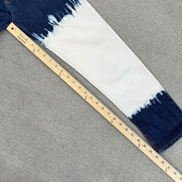 Isabel Marant Etoile Pradley Dip Dye Crop Jeans Colorblock Blue White Size 34 2 - Picture 13 of 15